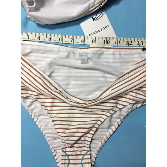 Glamorous Women’s Orange Rust Two-piece Bikini Set Size Bottom-L. top-XL - Picture 8 of 10